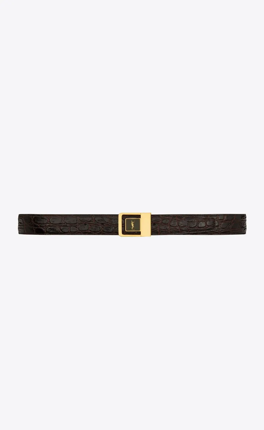 LA 66 BUCKLE BELT IN CROCODILE-EMBOSSED LEATHER