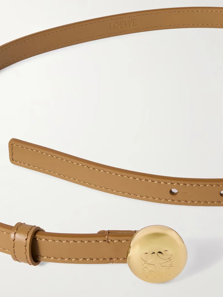 Pebble leather belt