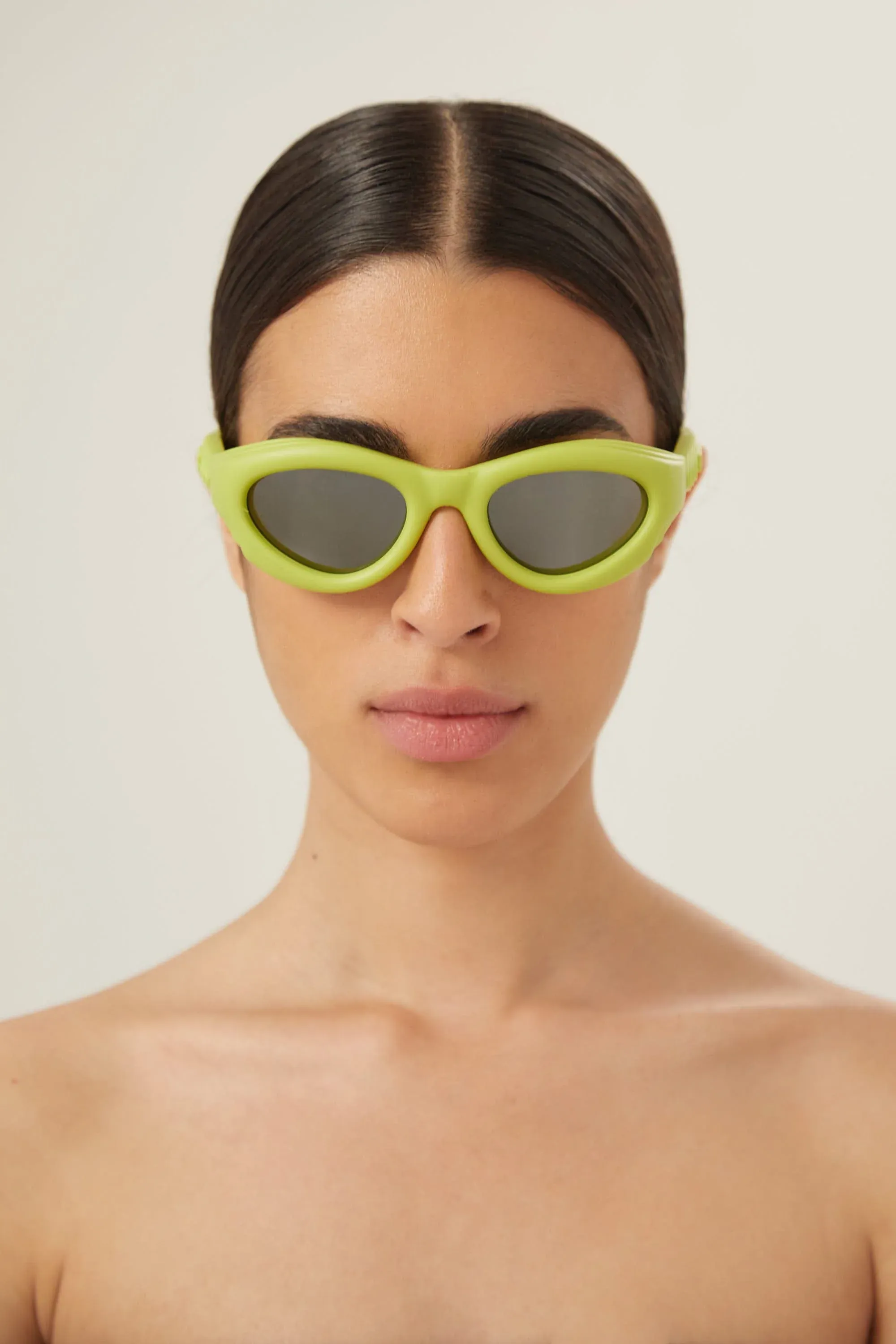 Bottega Veneta bold yellow rubber sunglasses