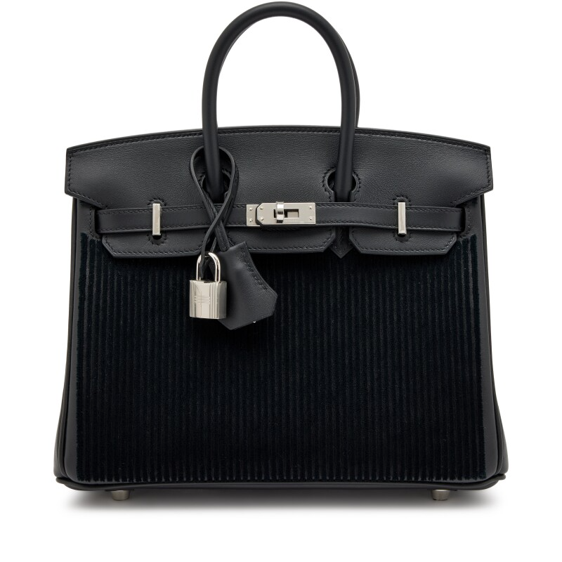 Limited Edition Black Swift Côte à Côte Tuffetage Birkin 25 Palladium Hardware