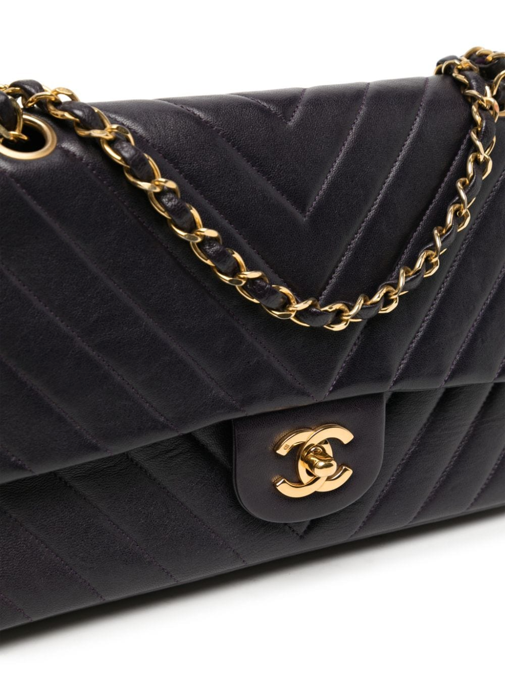 medium V-stitch Double Flap shoulder bag