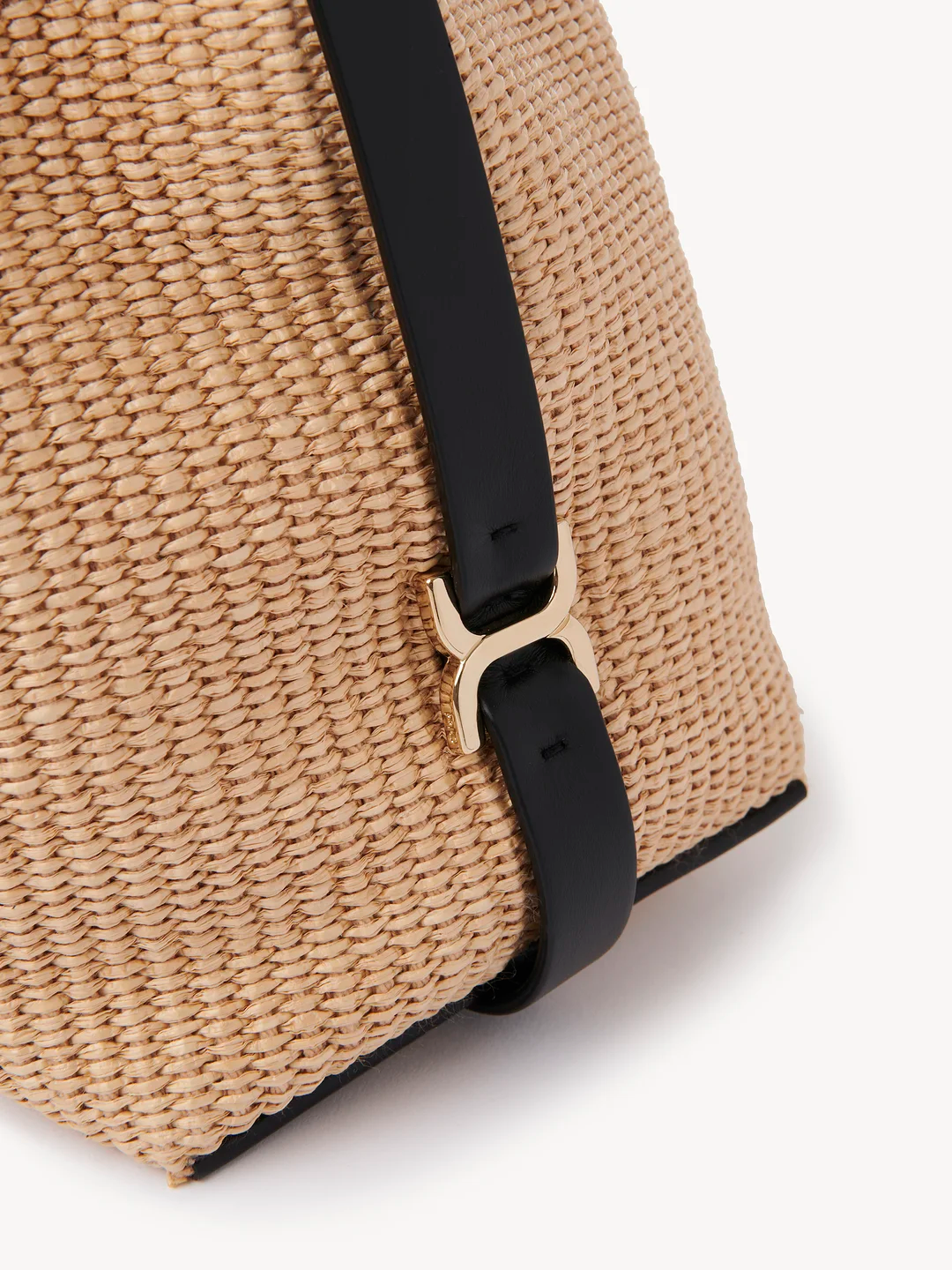 Marcie Bucket Bag In Soft Leather & Braided Fibers