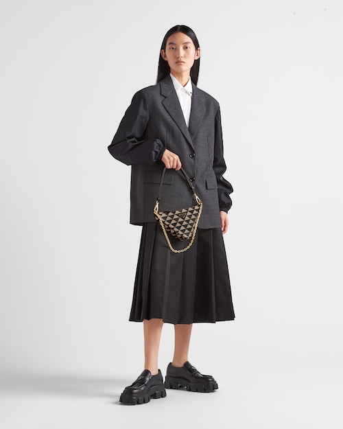 Prada Embroidered fabric mini-bag - Black/Beige