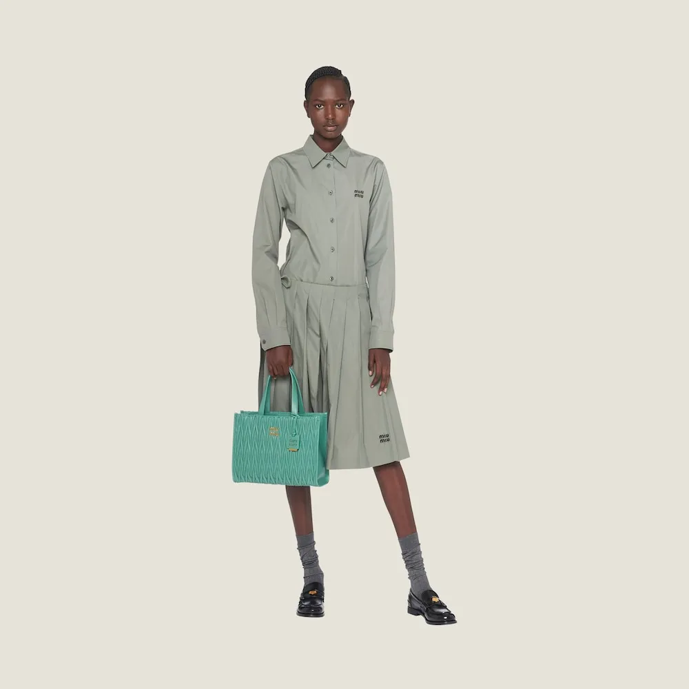 Matelassé nappa leather tote 30cm