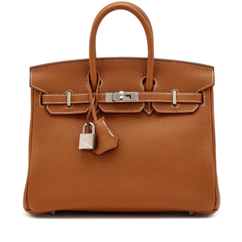 Gold Togo Birkin 25 Palladium Hardware