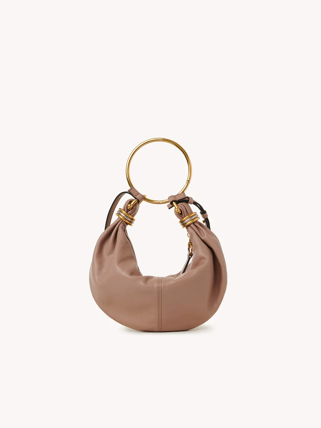 SMALL BRACELET HOBO BAG IN GRAINED LEATHER