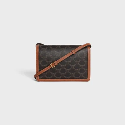 ENVELOPPE TRIOMPHE BAG in Triomphe Canvas and calfskin - Tan