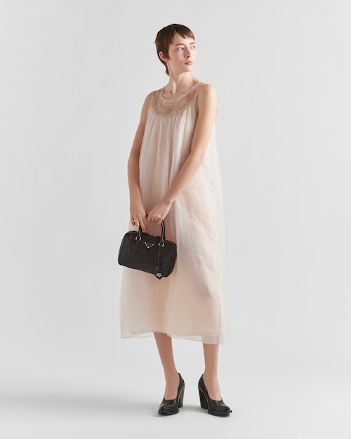 Prada Medium antique nappa leather top handle bag - Black