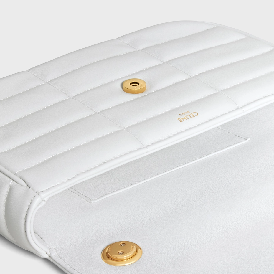 CHAIN SHOULDER BAG MATELASSE MONOCHROME CELINE IN QUILTED CALFSKIN ARCTIC WHITE