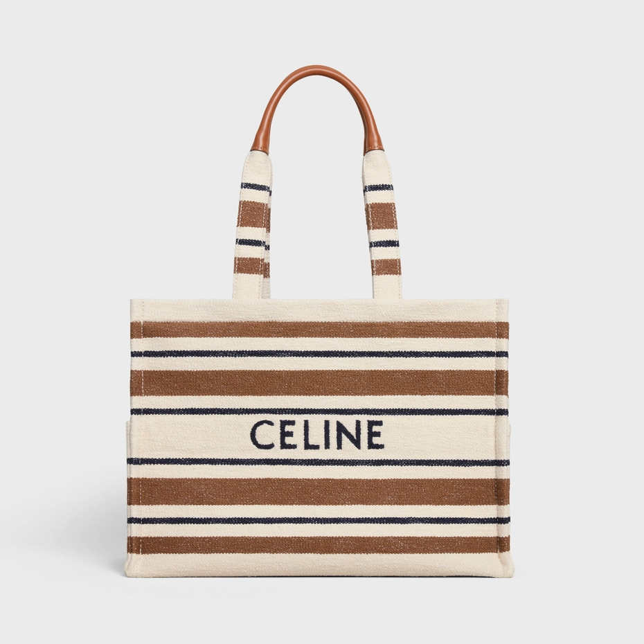LARGE CABAS THAIS IN STRIPED TEXTILE WITH CELINE JACQUARD MULTICOLOR