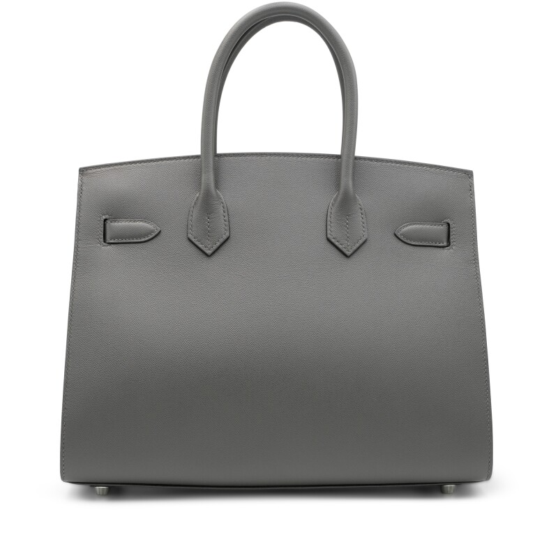 Graphite Madame Sellier Birkin 30 Palladium Hardware