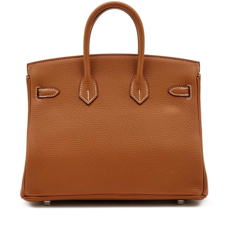 Gold Togo Birkin 25 Palladium Hardware