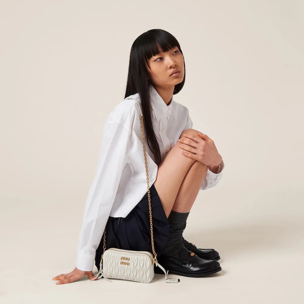 Matelassé nappa leather mini-bag 18cm