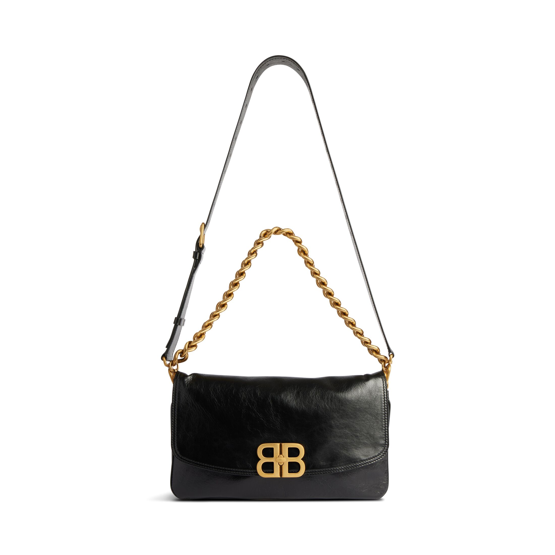 WOMEN'S BB SOFT MEDIUM FLAP BAG IN BLACK