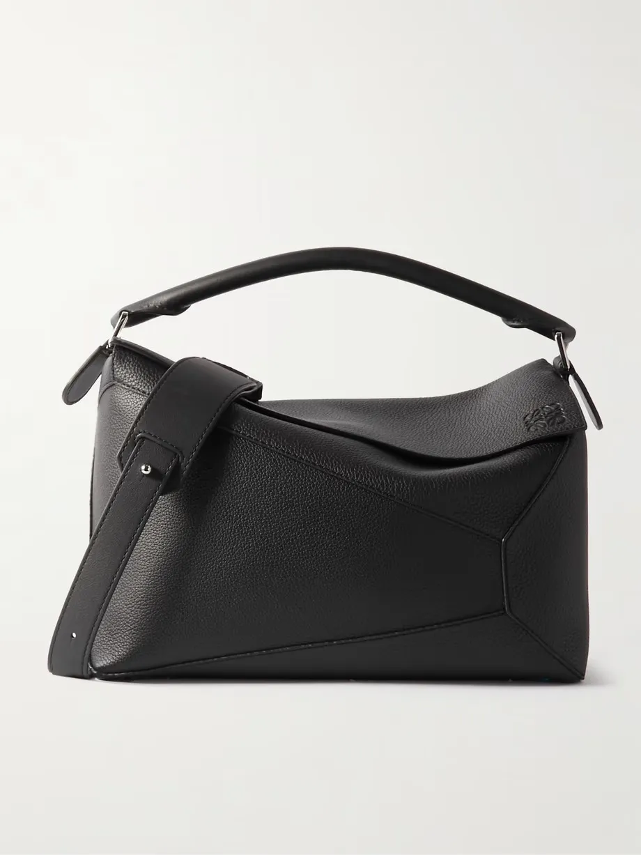 Puzzle Edge large textured-leather messenger bag