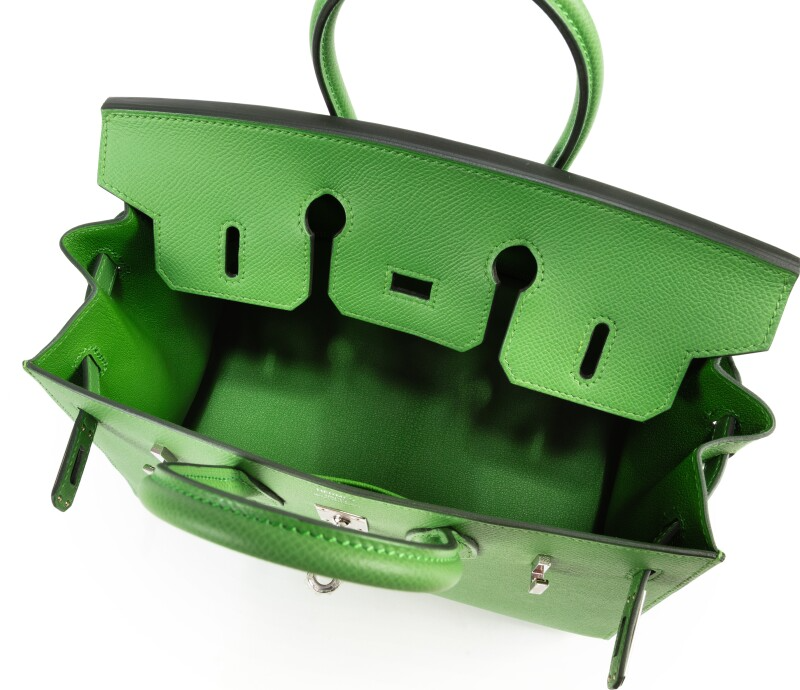 Yucca Sellier Epsom Birkin 25 Palladium Hardware