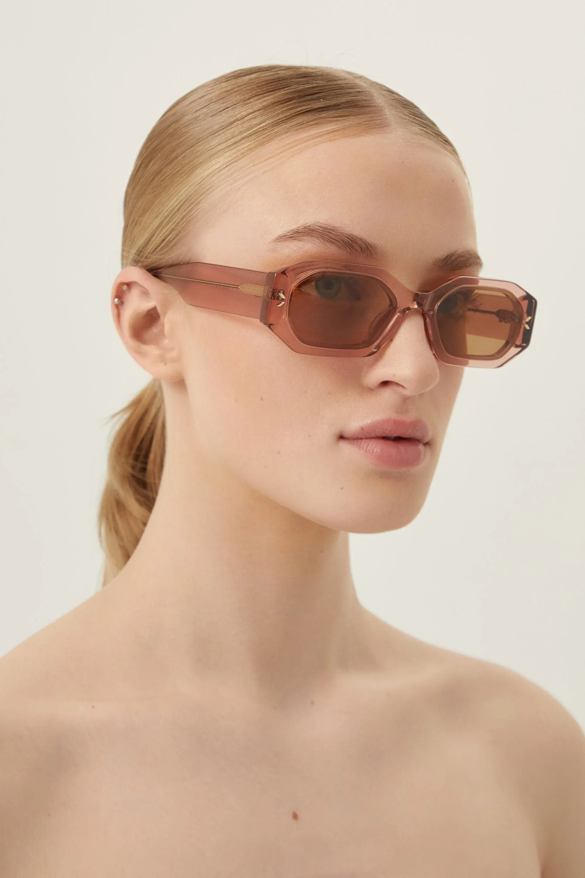 MCQ pink bold geometric sunglasses