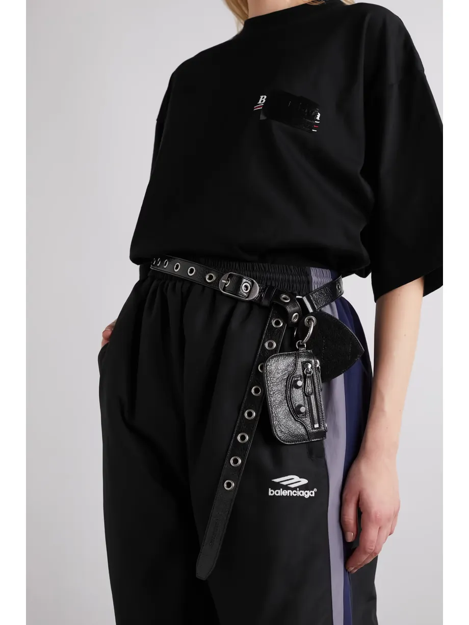 Le Cagole embellished crinkled-leather belt