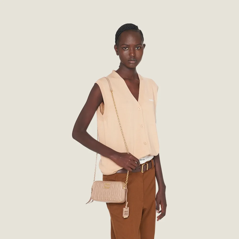 Matelassé nappa leather mini-bag 18cm