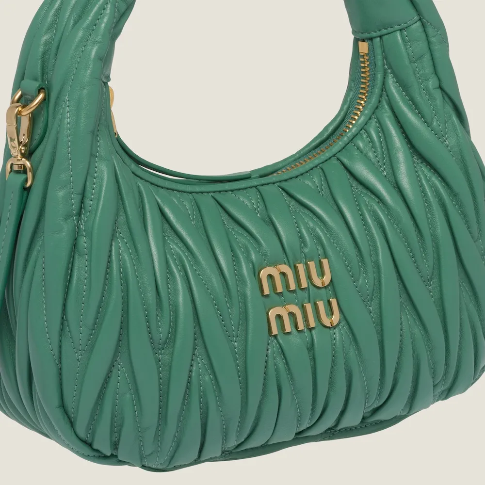 Wander matelassé nappa leather mini hobo bag