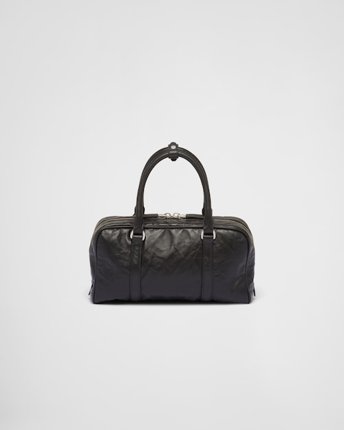 Prada Antique nappa leather multi-pocket top-handle bag - Black