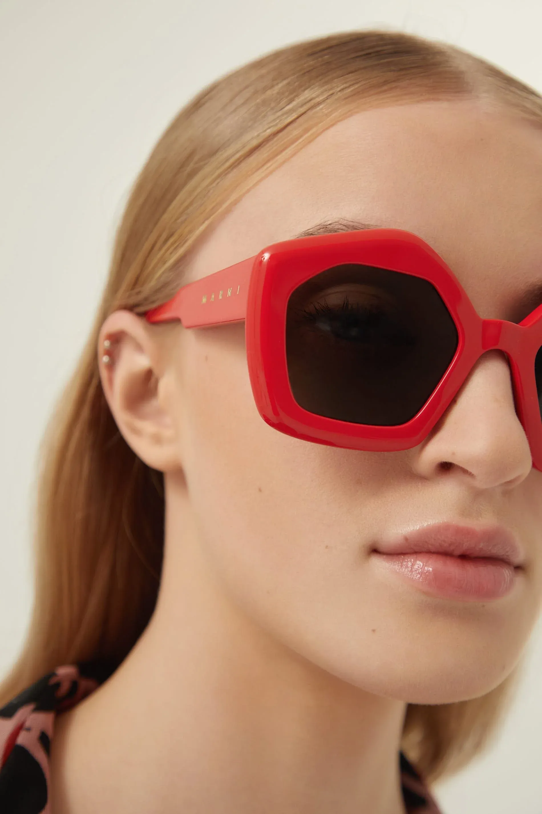 Marni hexagonal red sunglasses