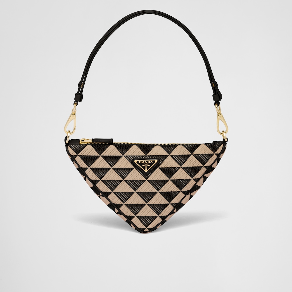 Prada Embroidered fabric mini-bag - Black/Beige