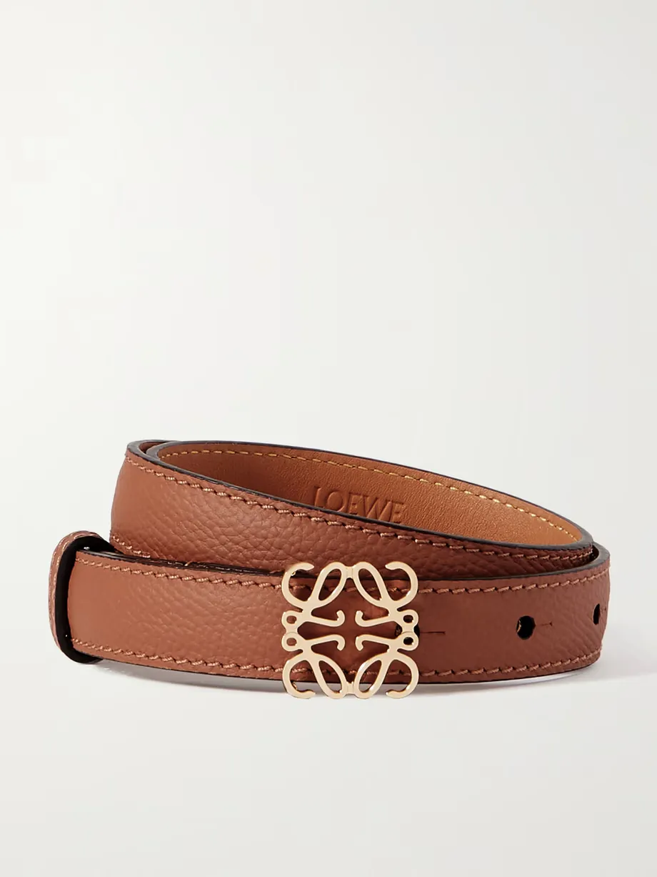 Anagram textured-leather belt