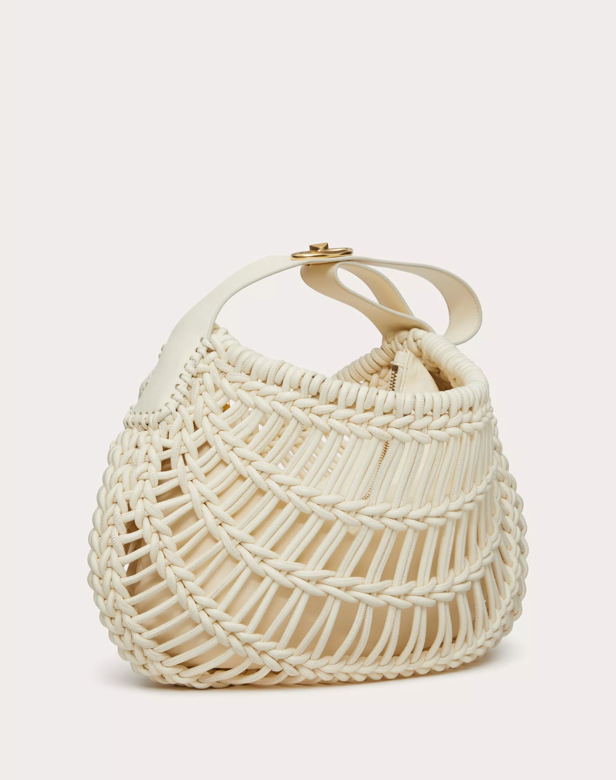 VALENTINO GARAVANI ALLKNOTS WOVEN LEATHER HOBO BAG