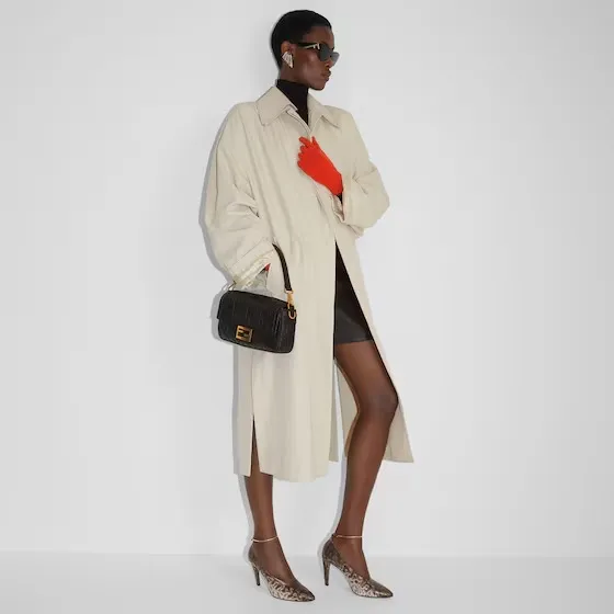 Baguette Nappa leather bag with FF motif