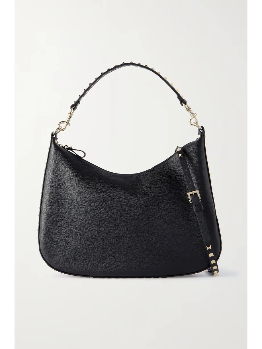 Rockstud medium textured-leather shoulder bag