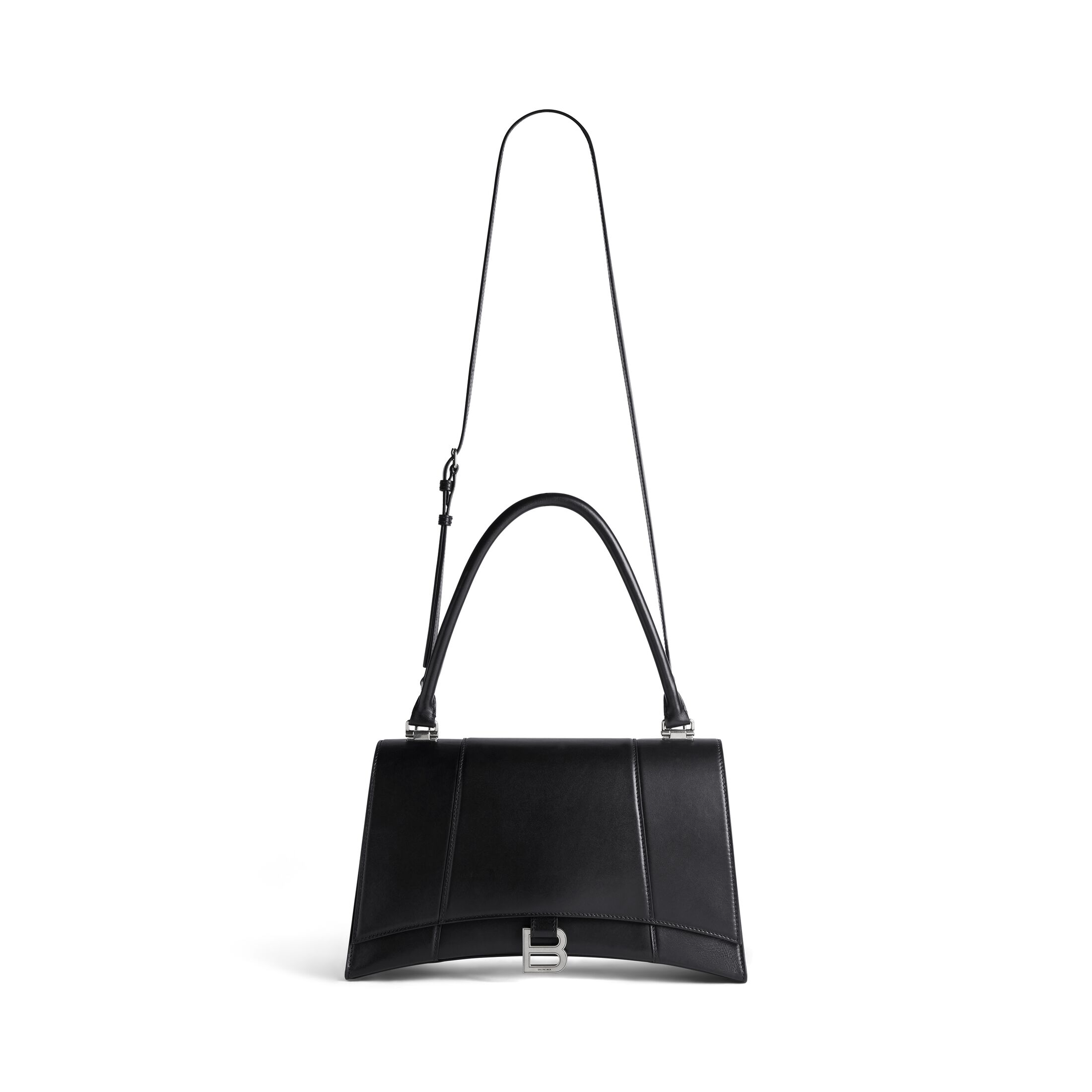 WOMEN'S HOURGLASS HINGE MEDIUM HANDBAG IN BLACK