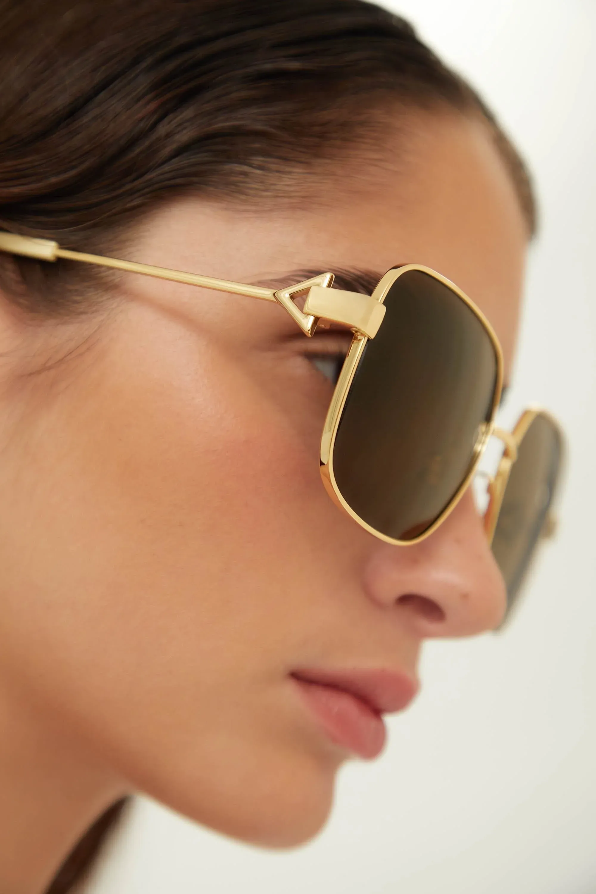 Bottega Veneta squared full metal gold sunglasses