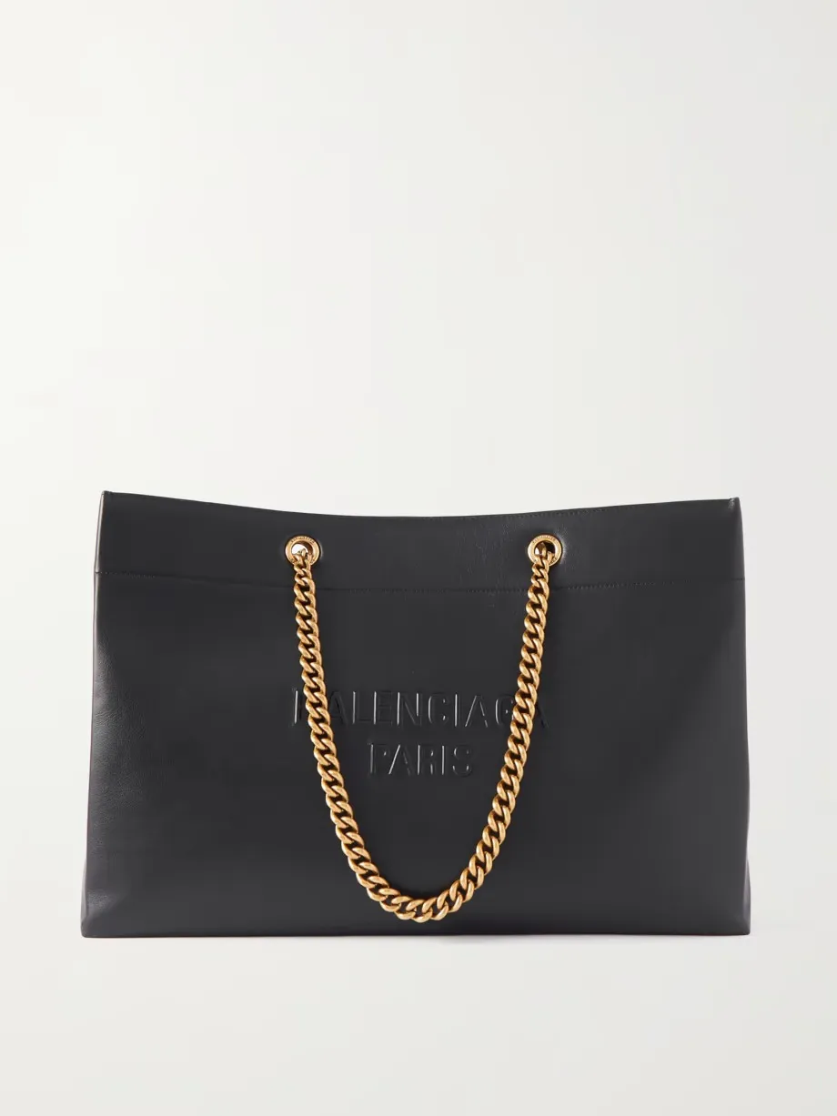 Duty Free large embossed leather tote bag