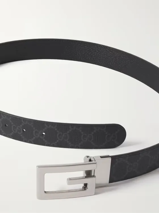 3.5cm Reversible Monogrammed Leather Belt