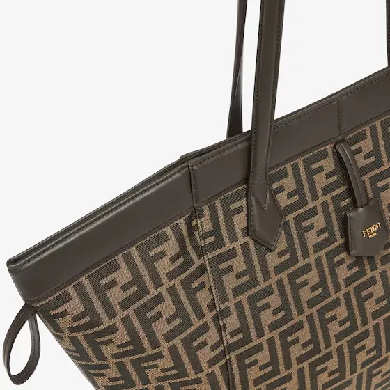 Fendi Origami Large Brown FF jacquard fabric bag that can be transformed