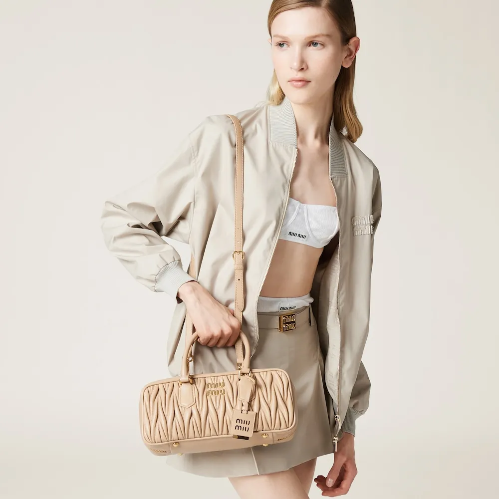 Arcadie matelassé nappa leather bag 27cm