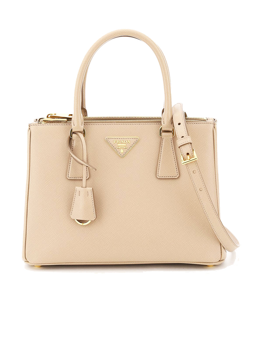 Prada Prada Galleria Saffiano Leather Small Bag in Cameo Beige