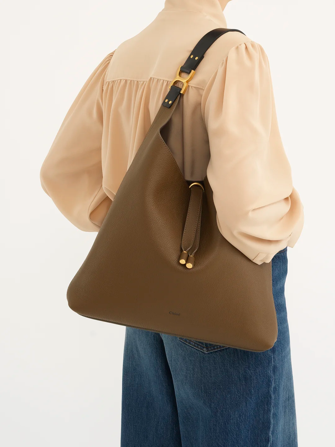MARCIE HOBO BAG IN GRAINED LEATHER