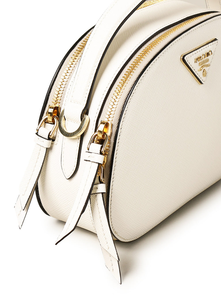 Prada Saffiano Leather Odette Bag in White