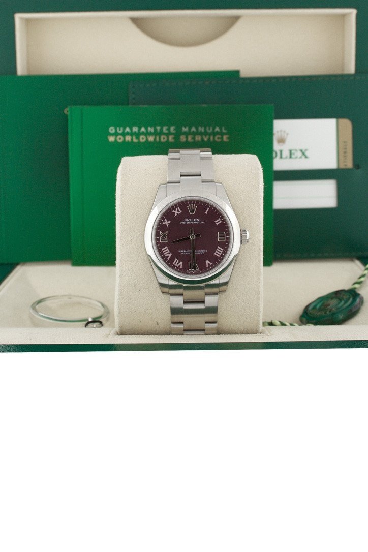 Oyster Perpetual 31 Red Grape Roman Dial Steel Ladies Watch 177200