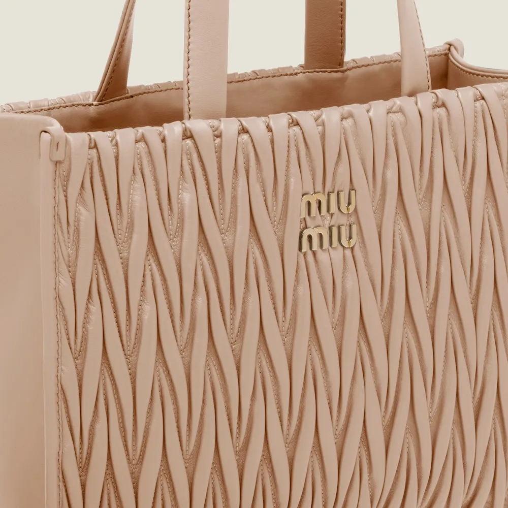 Matelassé nappa leather tote 30cm
