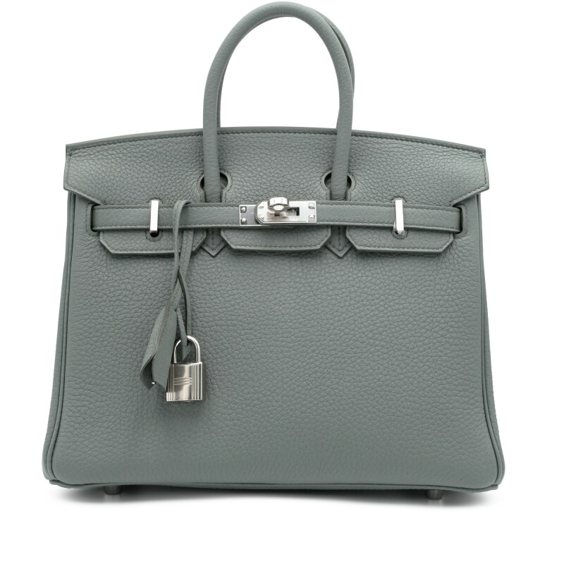 Vert Amande Togo Birkin 25 Palladium Hardware