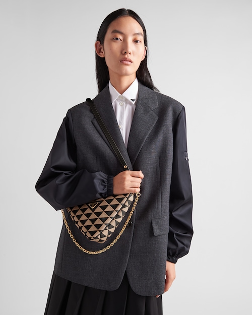 Prada Embroidered fabric mini-bag - Black/Beige