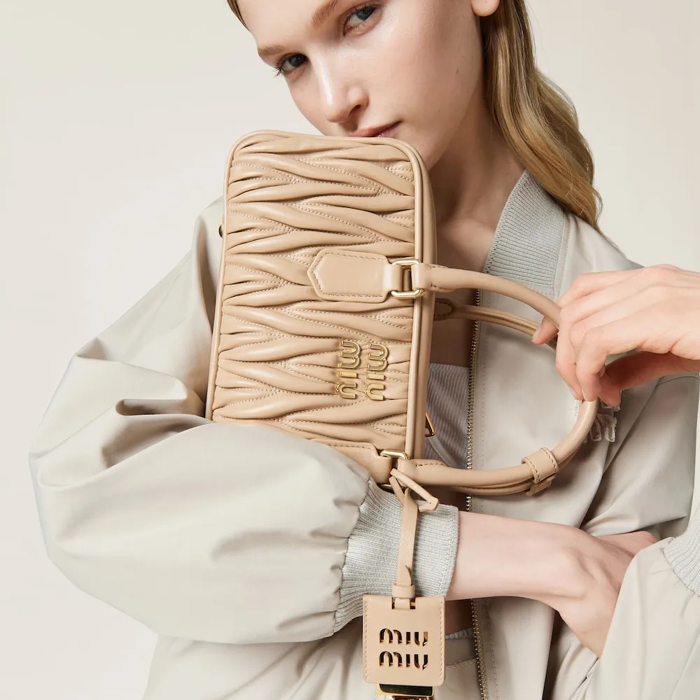 Arcadie matelassé nappa leather bag 27cm