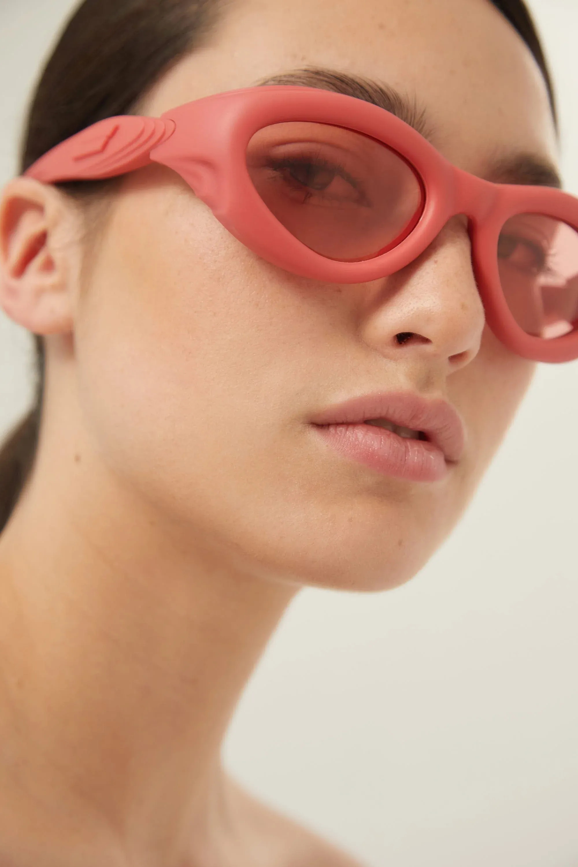 Bottega Veneta bold pink rubber sunglasses