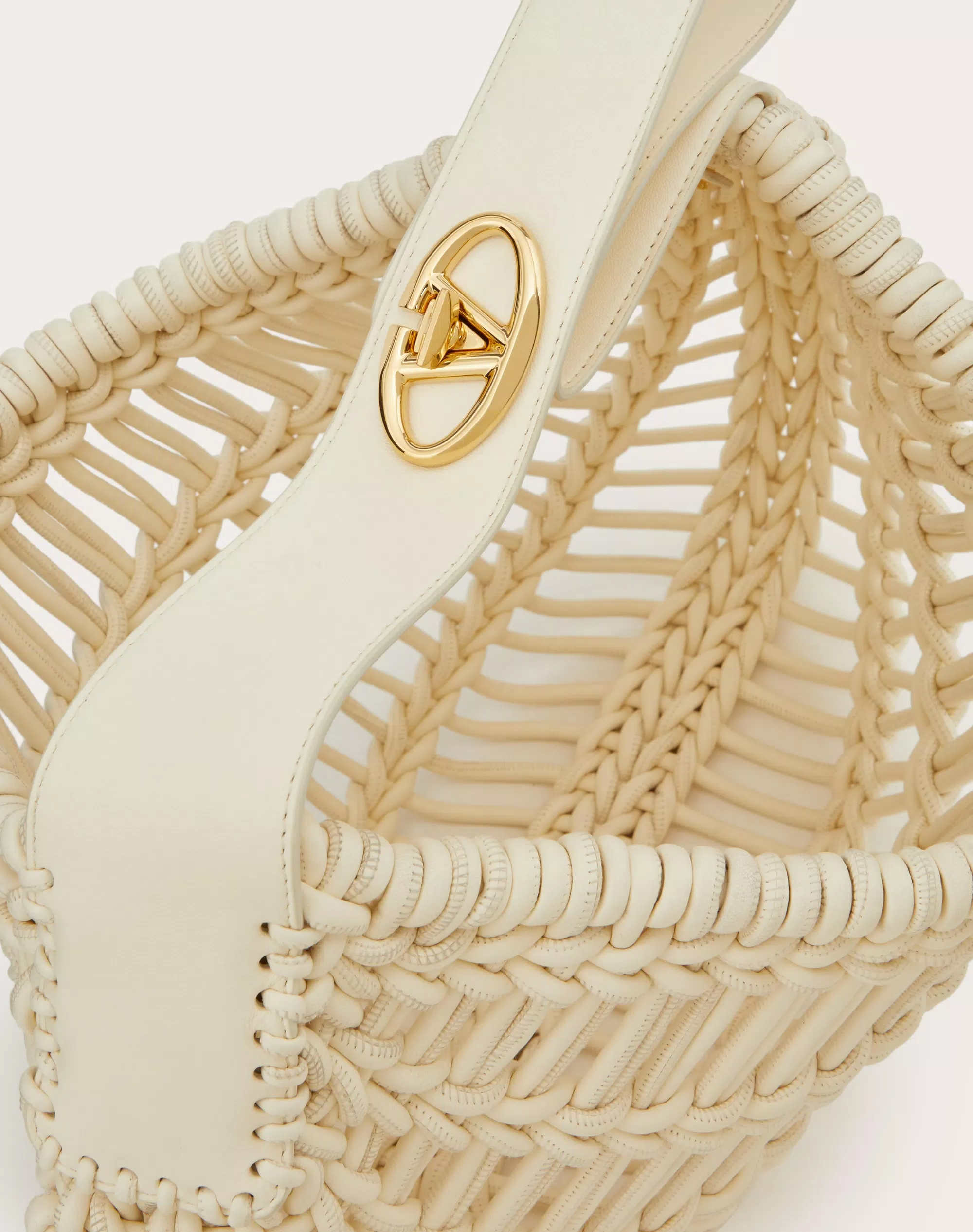 VALENTINO GARAVANI ALLKNOTS WOVEN LEATHER HOBO BAG