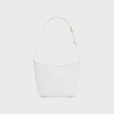MEDIUM CELINE CROQUE BAG IN SHINY CALFSKIN ARCTIC WHITE