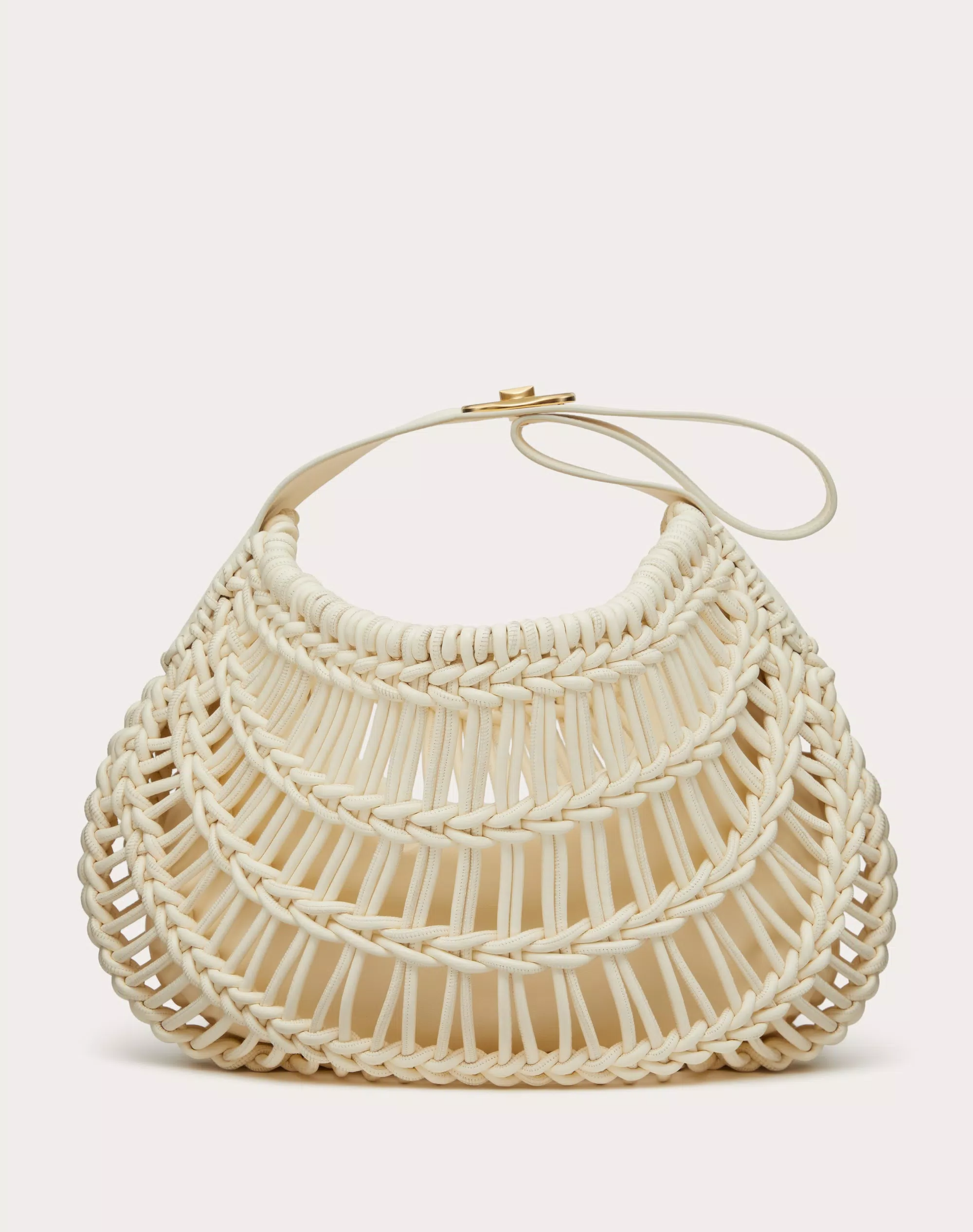 VALENTINO GARAVANI ALLKNOTS WOVEN LEATHER HOBO BAG