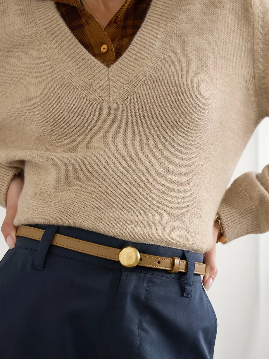 Pebble leather belt